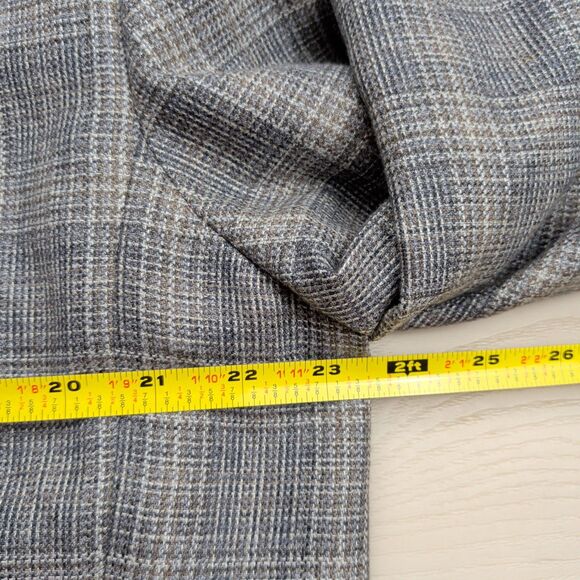 Canali Blazer Sport Coat Mens 38R Silk Wool Windowpane Gray Plaid Suit Italy - Picture 11 of 16